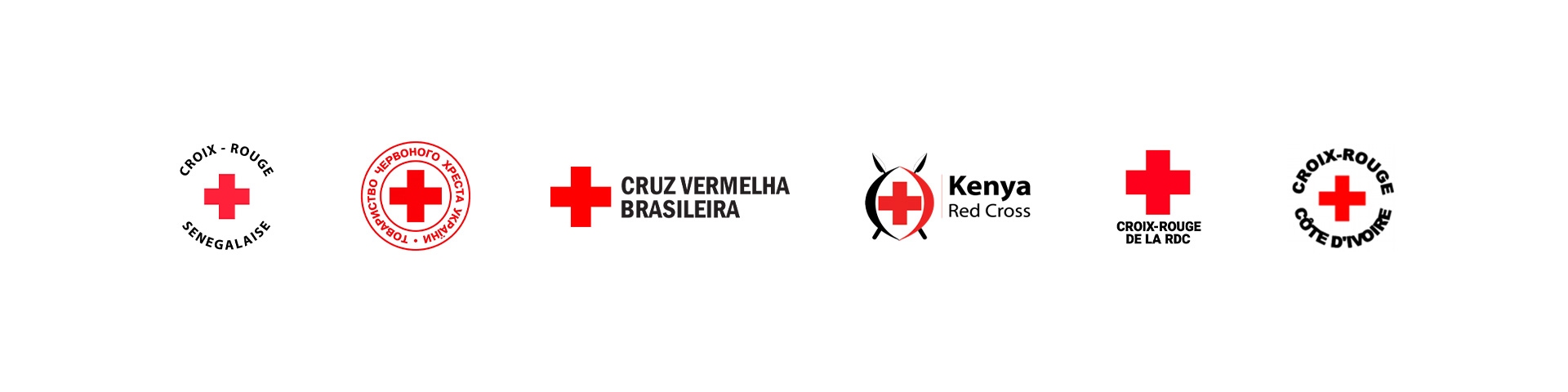 Logos des différentes Croix Rouge